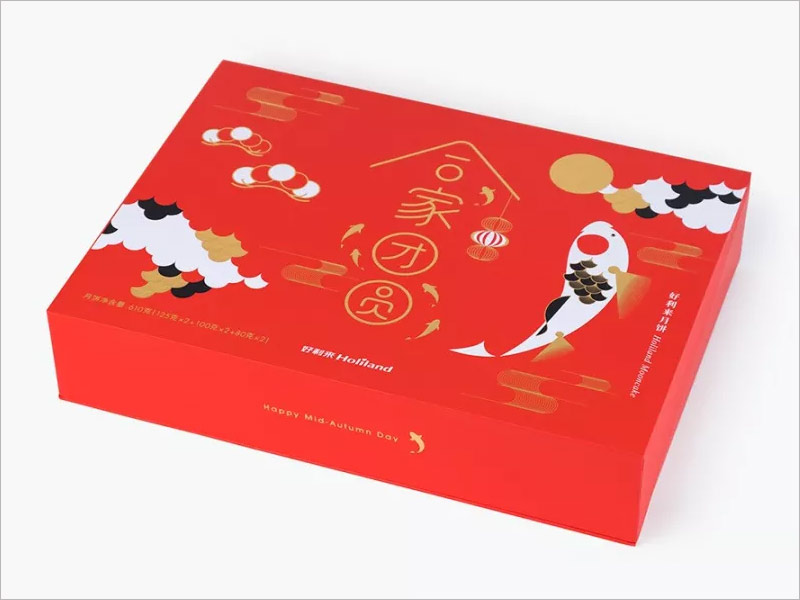 好利來月餅禮盒包裝設計，合家團圓，連年有余
