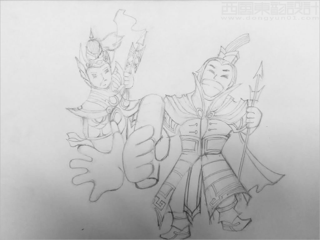 劉邦、項(xiàng)羽卡通人物形象設(shè)計(jì)草圖