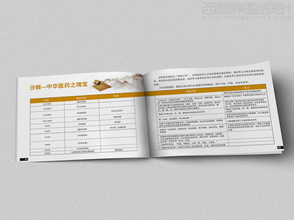 寧波市雷瑞商貿(mào)公司棘行天下產(chǎn)品手冊設(shè)計(jì)之沙棘中華醫(yī)藥瑰寶內(nèi)頁設(shè)計(jì)