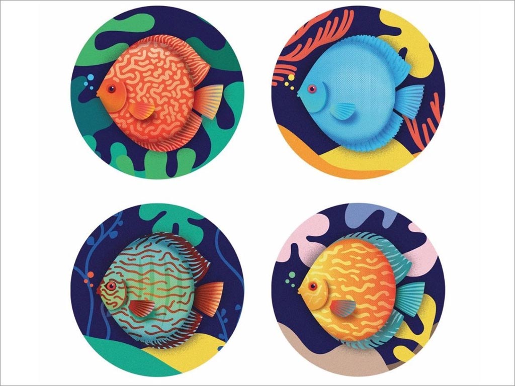  Vital Aquatics魚(yú)飼料包裝袋設(shè)計(jì)之插圖設(shè)計(jì)