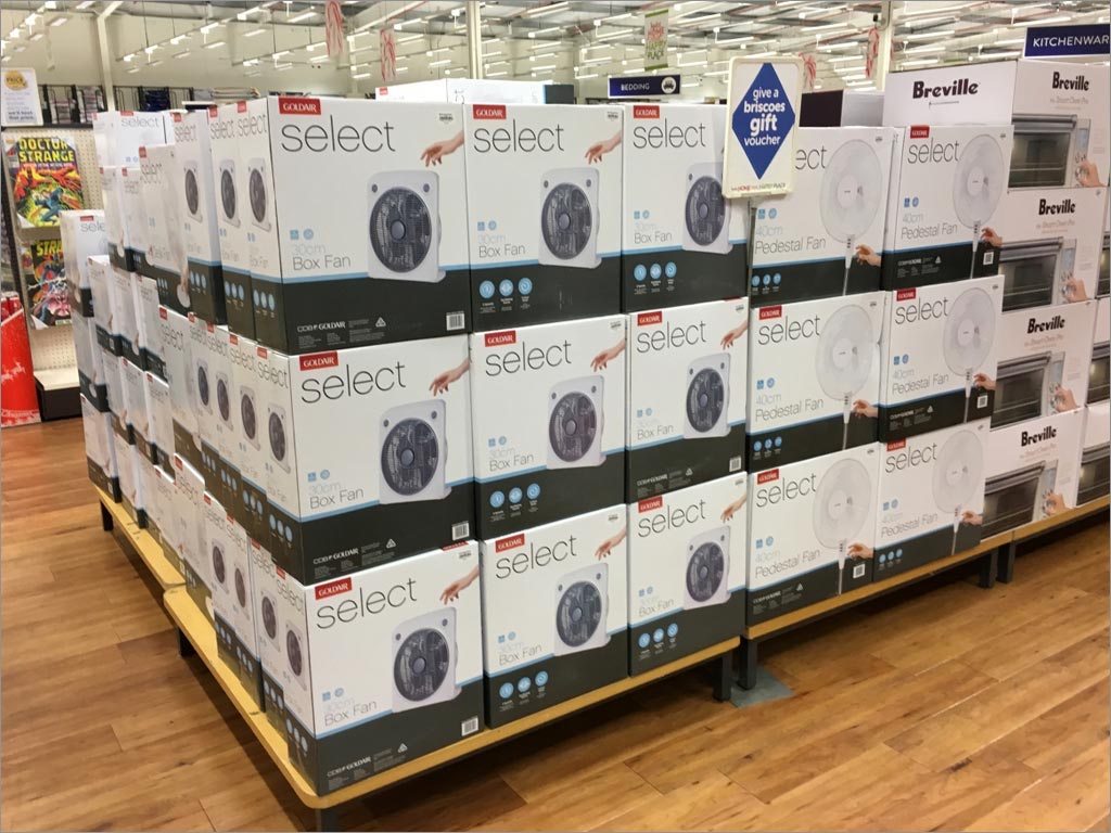 Goldair Select電暖氣產(chǎn)品包裝設計之零售店展示效果