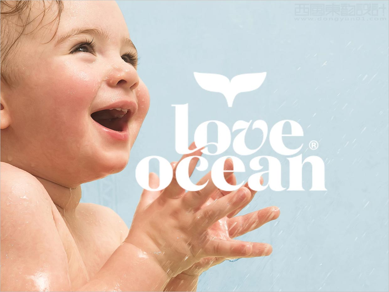 獨(dú)特的Love Ocean兒童沐浴護(hù)膚日化用品logo設(shè)計