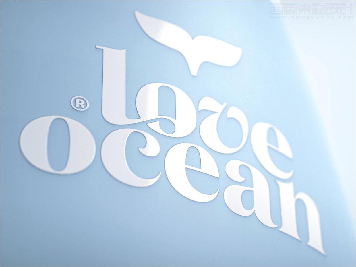 獨(dú)特的Love Ocean兒童沐浴護(hù)膚日化用品logo設(shè)計應(yīng)用效果