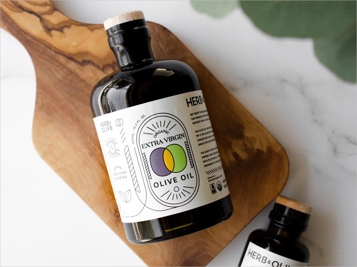 美國Herb & Olive有機(jī)特級初榨橄欖油包裝設(shè)計之實物照片