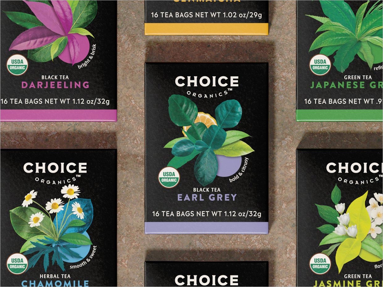 美國Choice Organics Teas有機(jī)茶葉飲料包裝設(shè)計集合圖