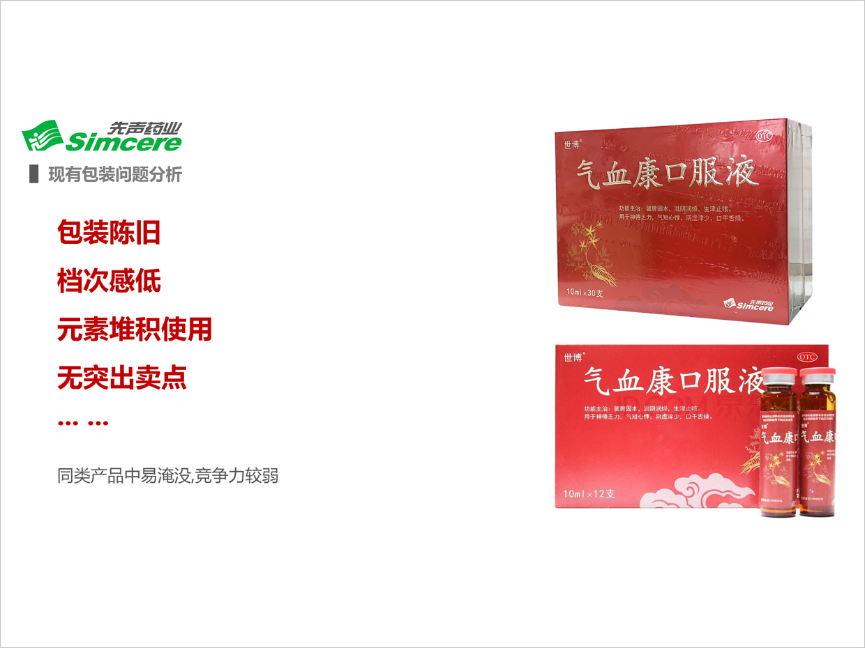 先聲藥業(yè)氣血康口服液包裝設(shè)計(jì)之現(xiàn)有包裝問(wèn)題分析